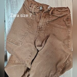 Zara wide leg brown jeans